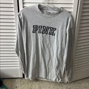 Victoria's Secret PINK Gray Long Sleeve Shirt
